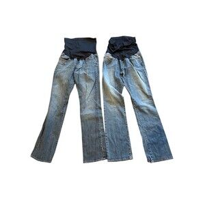 Lot of 2 Liz Lange Maternity for Target Jeans Womens Size 2 Blue Bootcut